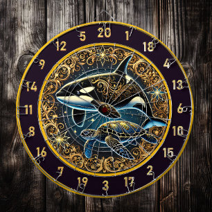 Cible De Fléchettes Orca et tortue Dartboard Wall Centerpiece