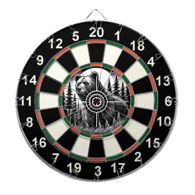 Cible De Fléchettes Ours circulaire Grizzly (Devant)