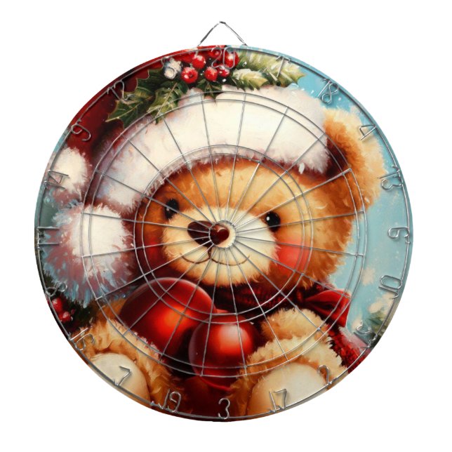 Cible De Fléchettes Ours en peluche de Noël (4) (Devant)