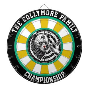 Cible De Fléchettes Ours grizzli avec Bullseye forestier