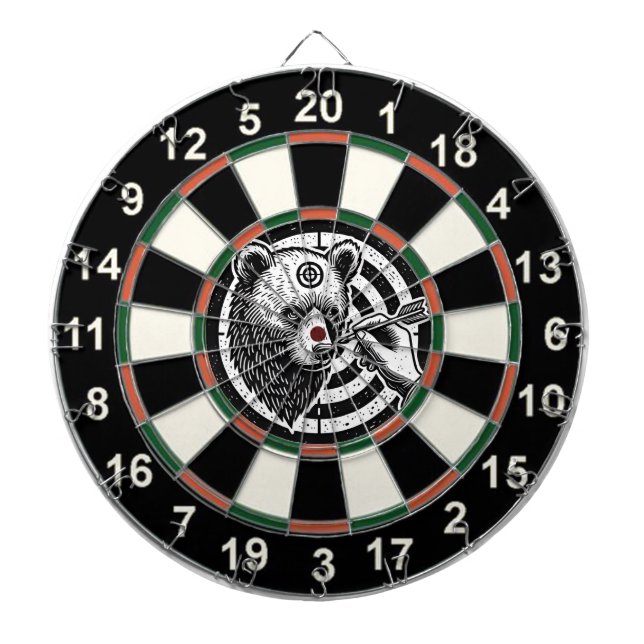 Cible De Fléchettes Ours grizzli en conception forestière (Devant)