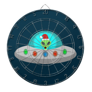 Cible De Fléchettes OVNI de Noël Ho Ho Alien soucoupe volante