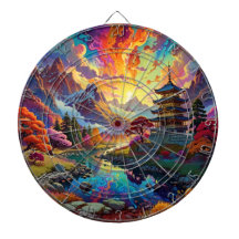 Pagode et tableau de bord du paysage coloré