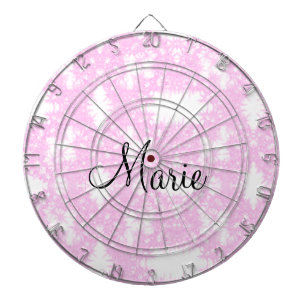 Cible De Fléchettes pailleté simple minimal rose ajoutez votre nom