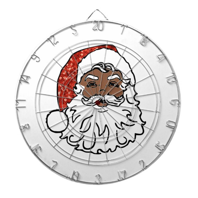 Cible De Fléchettes paillettes noir santa claus (Devant)