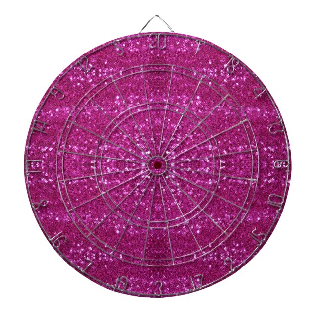 Cible De Fléchettes paillettes rose (Devant)