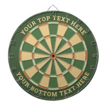 Pal Vert et Beige Dartboard avec texte personnalis