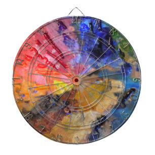 Cible De Fléchettes Palette de couleurs de peintre artistique 