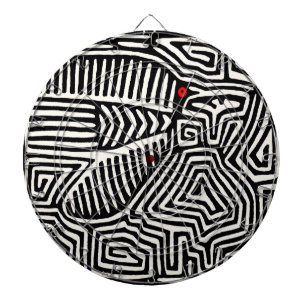 Cible De Fléchettes Panama Kuna Indian Mola Pajaro - noir blanc