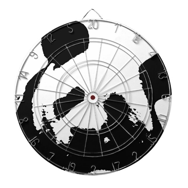 Cible De Fléchettes Panda d'art noir blanc (Devant)