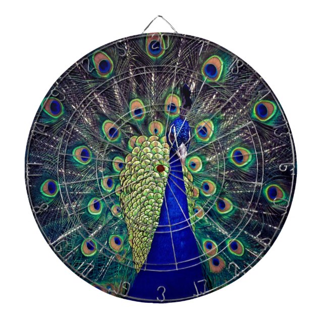 Cible De Fléchettes Paon bleu cobalt (Devant)