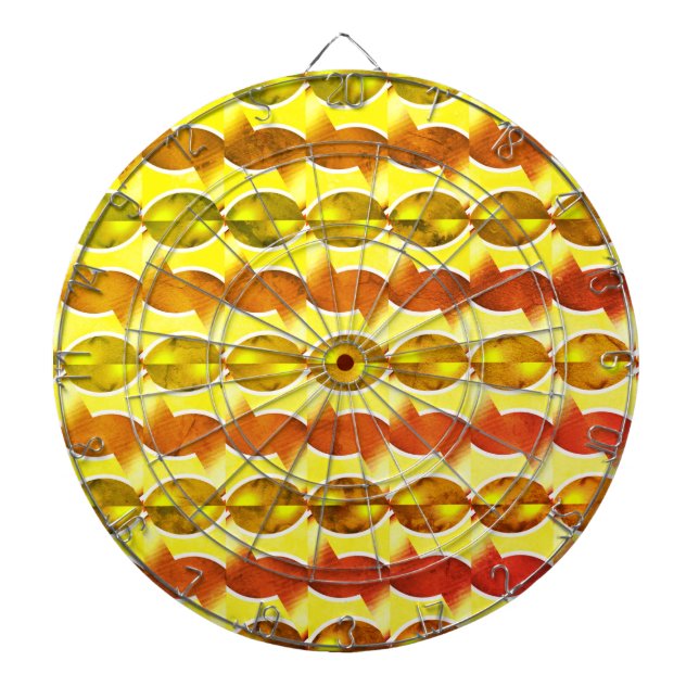 Cible De Fléchettes papier peint rétro orange 1970 (Devant)