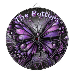 Cible De Fléchettes Papillon gothique violet noir personnalisé