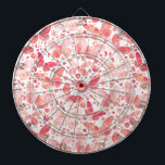 Cible De Fléchettes Papillons Aquarelle Corail rose<br><div class="desc">Peinture de papillon couleur rose corail.</div>