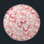 Cible De Fléchettes Papillons Aquarelle Corail rose<br><div class="desc">Peinture de papillon couleur rose corail.</div>