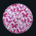 Cible De Fléchettes Papillons Aquarelle Magenta Rose<br><div class="desc">Peinture à papillon couleur rose magenta.</div>
