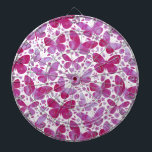 Cible De Fléchettes Papillons Aquarelle Magenta Rose<br><div class="desc">Peinture à papillon couleur rose magenta.</div>