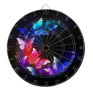 Cible De Fléchettes Papillons de nuit Neon brillants sur arrière - pla