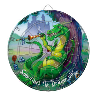Cible De Fléchettes Parfois le Dragon gagne - Vert