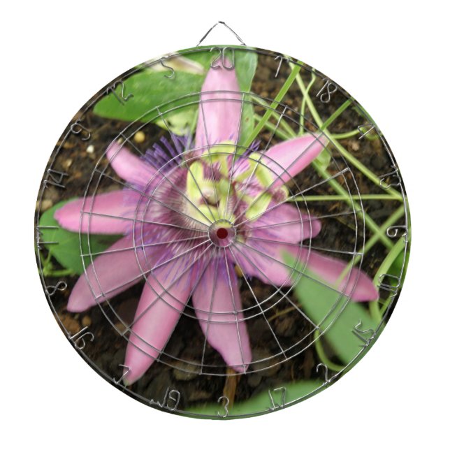 Cible de flechettes Passionflower rose et violet (Devant)