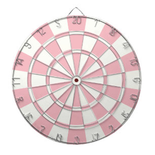 Cible De Fléchettes Pastel Rose Et Blanc