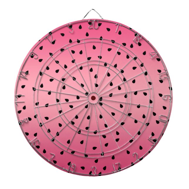 Cible De Fléchettes Pastèque Graines Noires Été Vibes Rose Sucré (Devant)