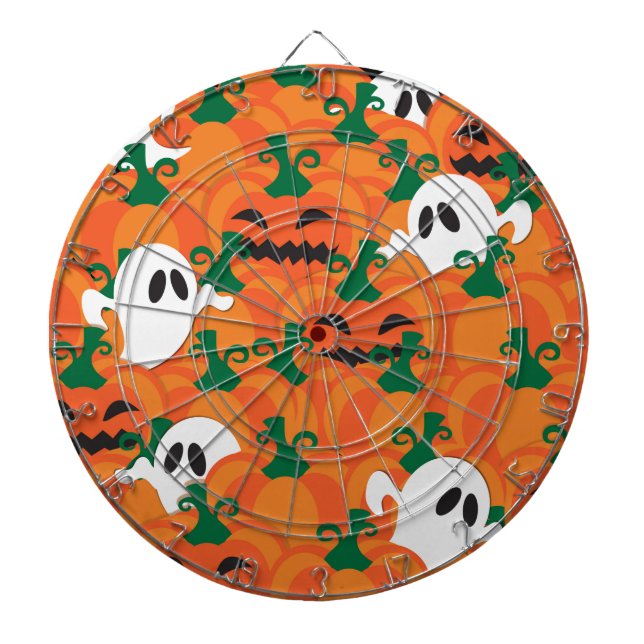 Cible De Fléchettes Patch Citrouille Haunted Halloween Ghosts (Devant)