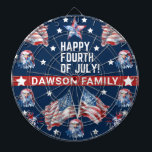 Cible De Fléchettes Patriotique 4 juillet Aquarelle Nom de famille<br><div class="desc">4 juillet Aquarelle Nom de famille design personnalisé. Les produits correspondants se trouvent dans 4 juillet Collection Aquarelle.</div>
