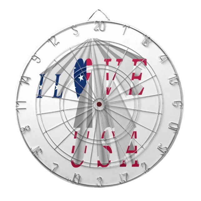 Cible De Fléchettes Patriotisme effarant : I Love USA Perspective Art (Devant)