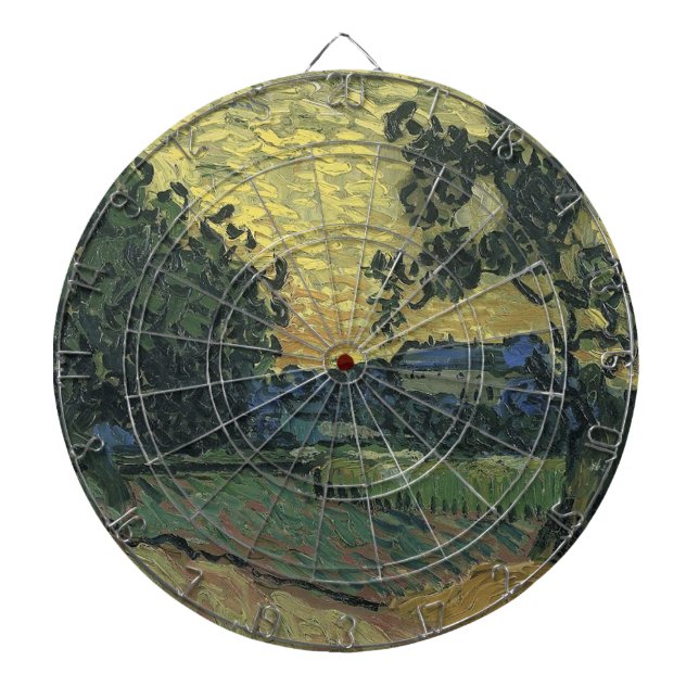 Cible De Fléchettes Paysage de Van Gogh au crépuscule (Devant)