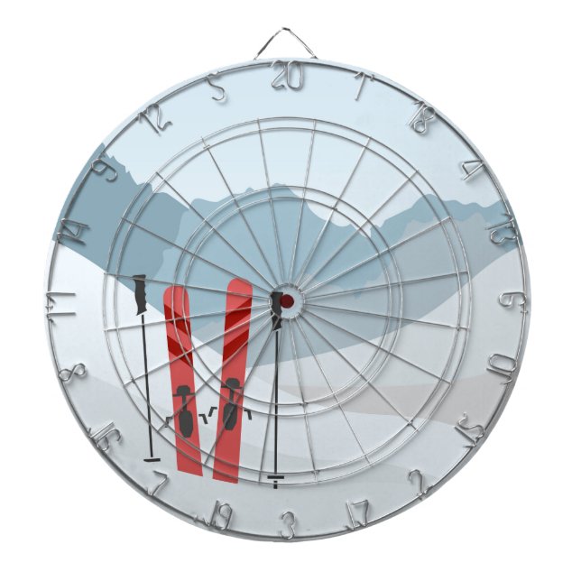 Cible De Fléchettes Paysage hivernal (Devant)