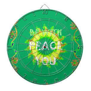 Cible De Fléchettes Peace Be With You : Inspirant Vert et Jaune