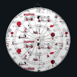 Cible De Fléchettes PEANUTS | Motif rouge et noir<br><div class="desc">Cette jolie oeuvre d'arachide rouge et noir présente le gang dans diverses scènes du monde de Charles M. Schulz.</div>