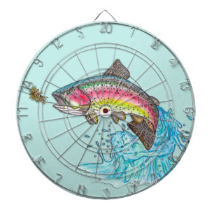 Cible De Fléchettes Pêche à la mouche sautante de truite arc-en-ciel