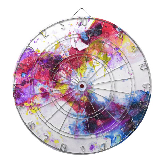 Cible De Fléchettes Peinture Abstraite colorée (Devant)