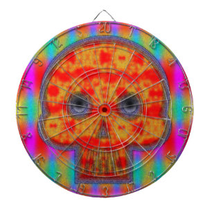 Cible De Fléchettes Peinture de crâne de robot coloré