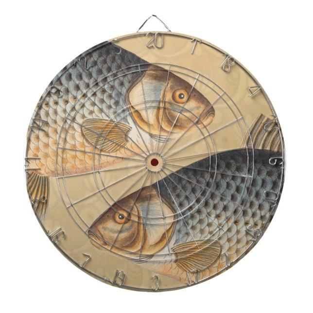 Cible De Fléchettes Peinture de pêche de carpe dessin d'eau douce  (Devant)