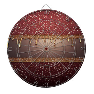 Cible De Fléchettes Peinture rouge qui coule sur fond de paillettes do