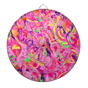 Cible De Fléchettes Peinture tourbillons abstraits colorés mignons