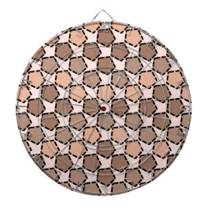 Cible De Fléchettes Pentagones Brown symétriques avec bordures en poin