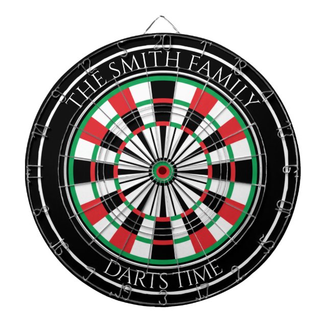 Cible De Fléchettes Personalized Family Dartboard with Custom Name  (Devant)