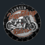 Cible De Fléchettes Personalized Motorcycle Legendary Rider Biker<br><div class="desc">Personalized Motorcycle Legendary Rider Biker NAME Shop Garage design - Customize with your name or custom text.</div>