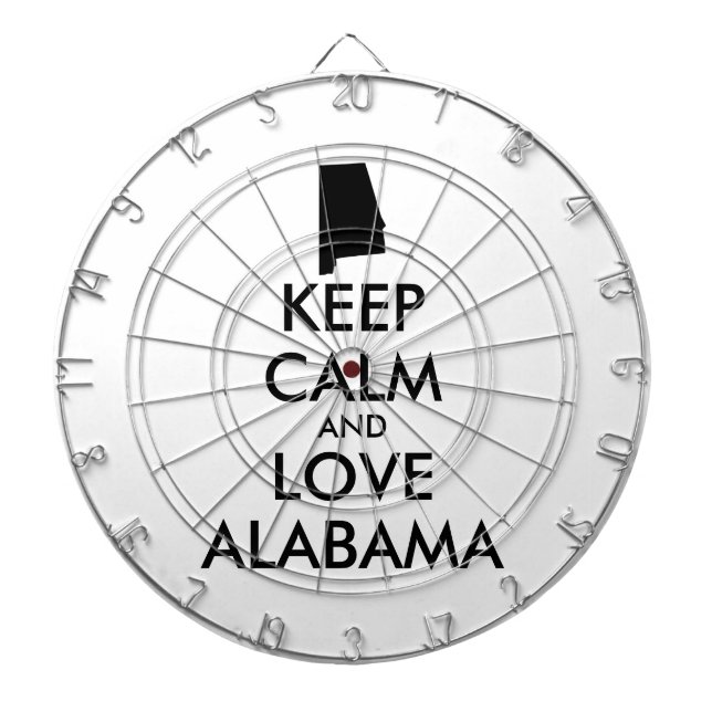 Cible De Fléchettes Personnalisable KEEP CALM et LOVE ALABAMA (Devant)