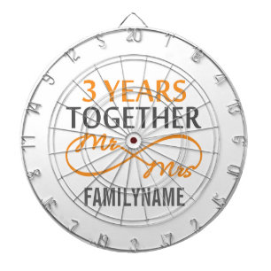 Cible De Fléchettes Personnalisé M. et Mme 3e anniversaire