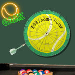 Cible De Fléchettes Personnalise Monogramme Yellow Tennis Ball<br><div class="desc">Personnalise la Cible de flechettes de balle de tennis Jaune Monogrammé</div>
