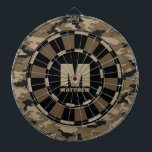 Cible De Fléchettes Personnalisé Nom Brown Tableau noir<br><div class="desc">Personnalisez ce tableau noir et marron avec votre nom et votre initiale. Un grand cadeau pour un garçon ado. Conçu pour vous par Blackberry Boulevard.</div>