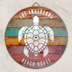 Cible De Fléchettes Personnalisé Nom de famille Rustic Beach House Dar