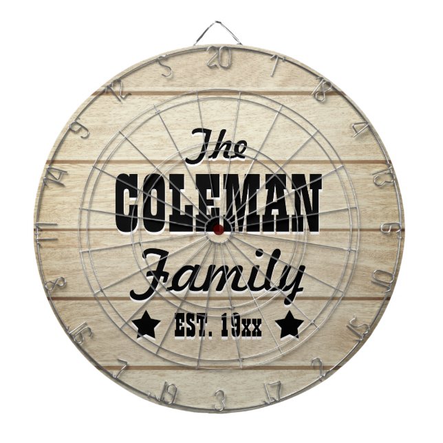 Cible de flechettes personnalisée du grain de bois (Devant)