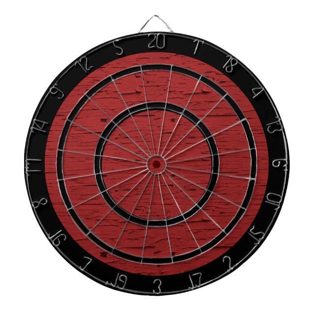 Cible de flechettes personnalisée en bois rouge (Devant)