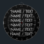 Cible De Fléchettes Personnaliser Nom texte minimaliste élégant noir b<br><div class="desc">Personnaliser Nom texte minimaliste élégant noir blanc Cible de flechettes Personnaliser,  personnaliser avec nom,  citation,  phrase ou texte</div>